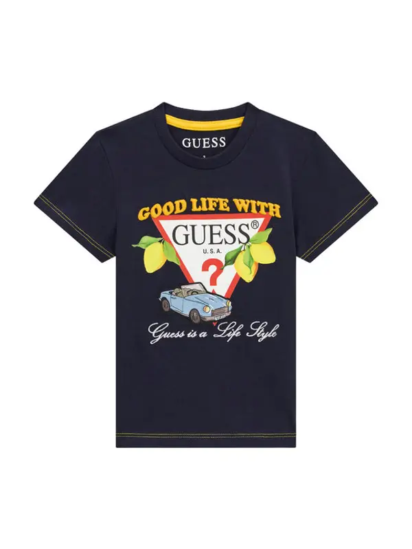 Guess Guess T-shirt N6GI07 K8HM4 Tamnoplava Regular Fit