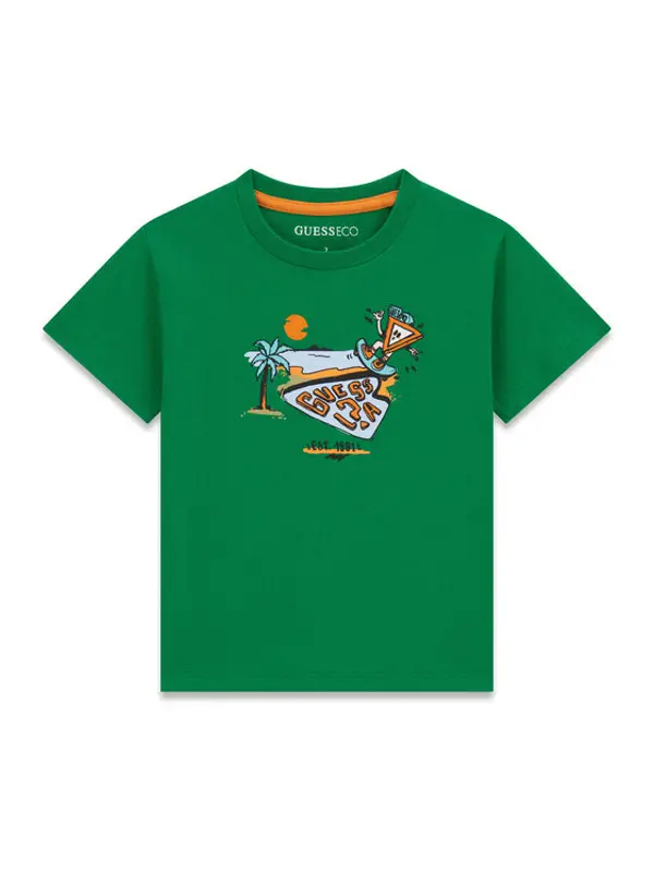 Guess Guess T-shirt N6GI12 K8HM4 Zelena Regular Fit