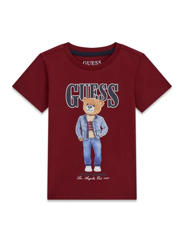 Guess Guess T-shirt N6RI05 K8HM4 Tamnocrvena Regular Fit