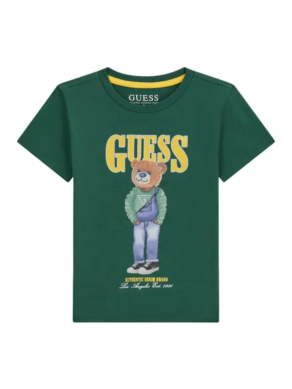 Guess Guess T-shirt N6RI05 K8HM4 Zelena Regular Fit