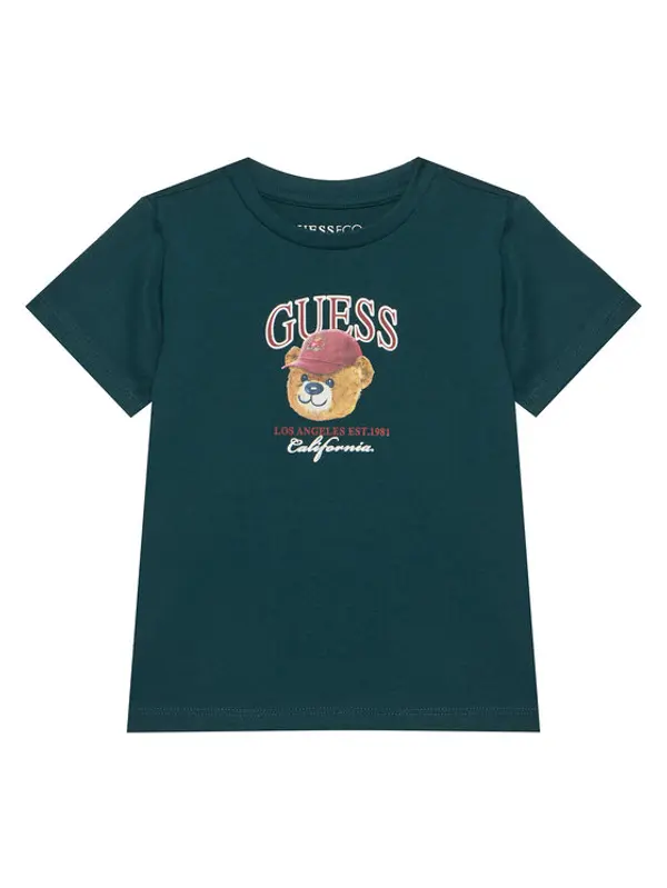 Guess Guess T-shirt N6YI13 K3801 Tamno zelena Regular Fit