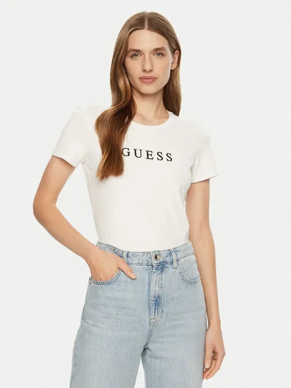Guess Guess T-shirt O5RI01 KBBU1 Bijela Slim Fit