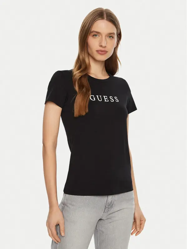 Guess Guess T-shirt O5RI01 KBBU1 Crna Slim Fit