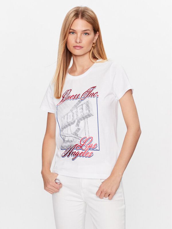 Guess Guess T-shirt Postcard W3GI20 JA914 Bijela Regular Fit