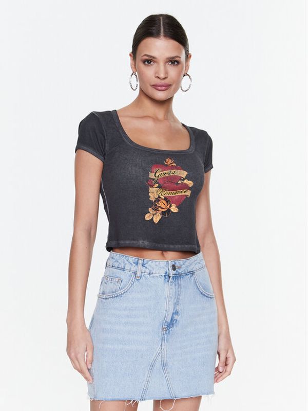 Guess Guess T-shirt Romance W3RI07 KA0H1 Crna Slim Fit