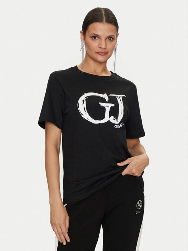 Guess Guess T-shirt Sara V4YI01 K8FQ4 Crna Regular Fit