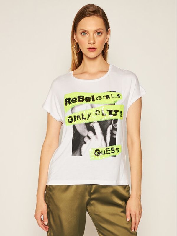 Guess Guess T-shirt Shelly W0YI95 K68D0 Bijela Regular Fit