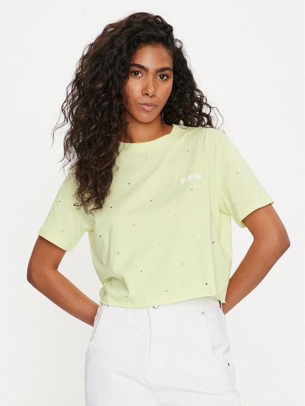Guess Guess T-shirt Skylar V4GI08 JA914 Zelena Boxy Fit