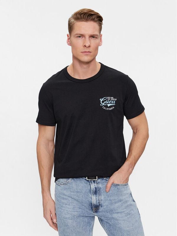 Guess Guess T-shirt Ss Cn Guess Planisph M4RI11 I3Z14 Crna Regular Fit
