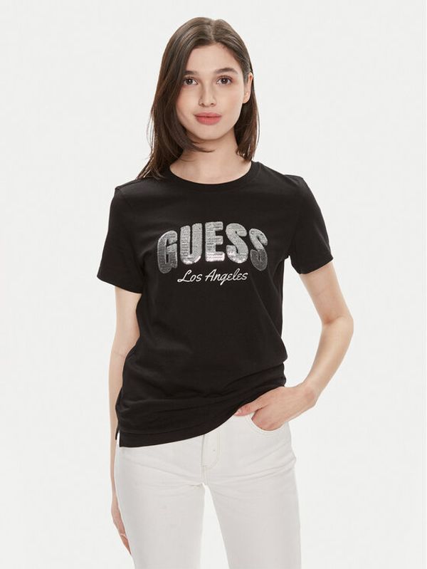 Guess Guess T-shirt Ss Rn Sequins Logo T W4GI31 I3Z14 Crna Regular Fit