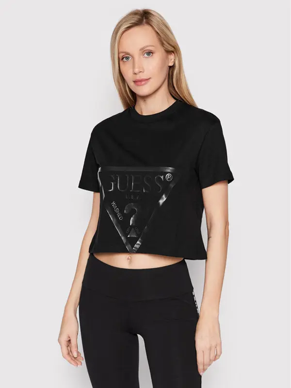 Guess Guess T-shirt V2YI06 K8HM0 Crna Regular Fit