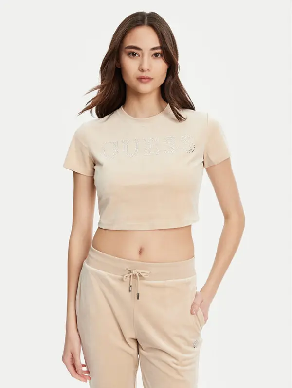 Guess Guess T-shirt V3BI01 K0232 Bež Regular Fit