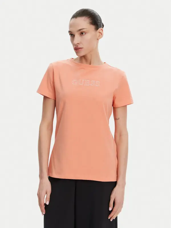 Guess Guess T-shirt V3BI11 J1314 Narančasta Regular Fit