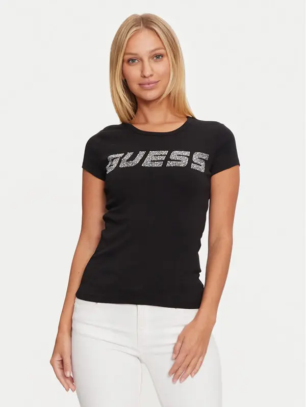 Guess Guess T-shirt V4BI16 KCIV1 Crna Regular Fit