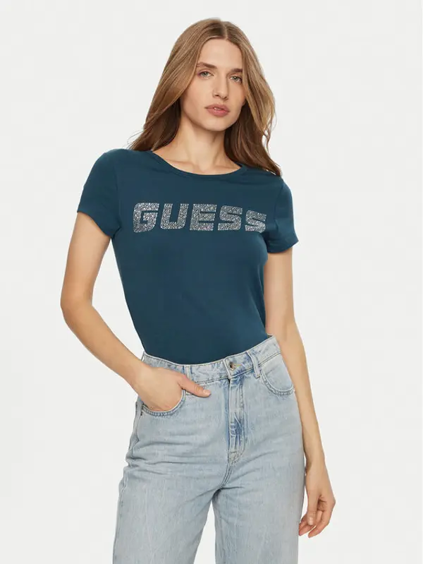 Guess Guess T-shirt V4BI16 KCIV1 Plava Regular Fit