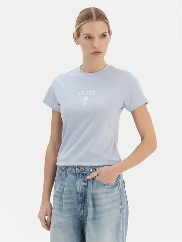 Guess Guess T-shirt V4YI21 KCDH1 Svijetloplava Regular Fit