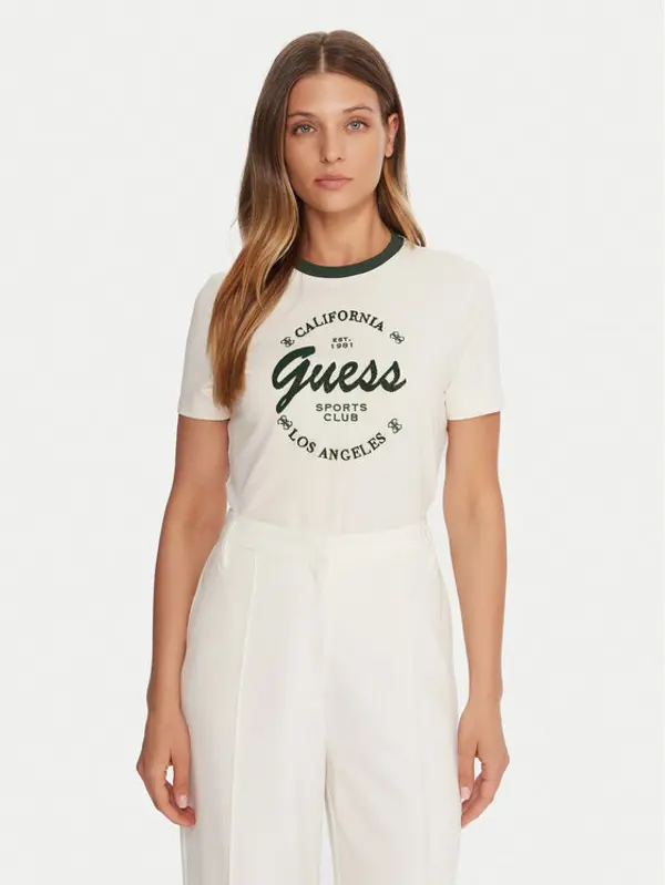 Guess Guess T-shirt V5BI03 J1314 Bež Slim Fit