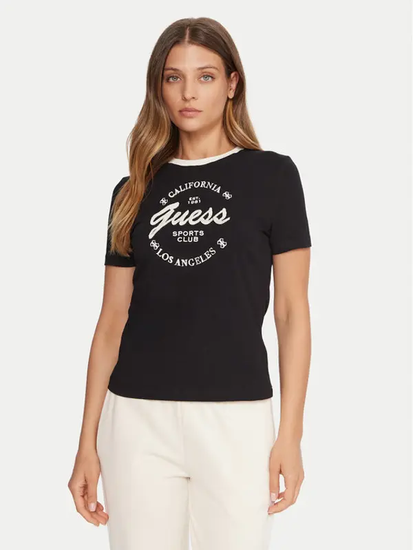 Guess Guess T-shirt V5BI03 J1314 Crna Slim Fit