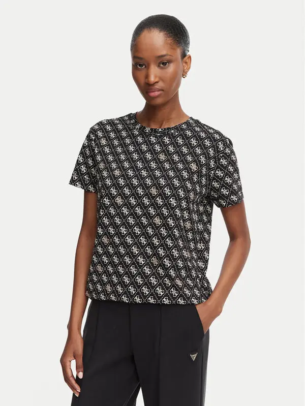 Guess Guess T-shirt V5BI14 I3Z14 Crna Regular Fit
