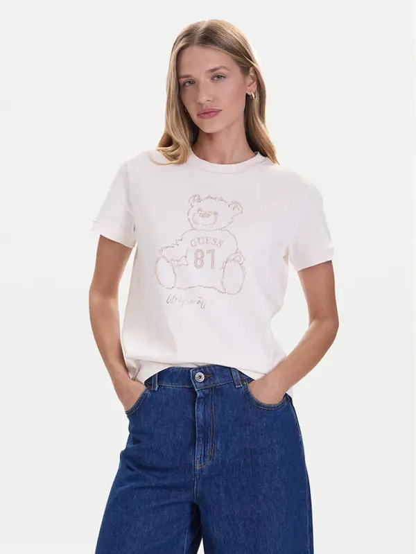 Guess Guess T-shirt V5BI16 K8FQ4 Bijela Regular Fit
