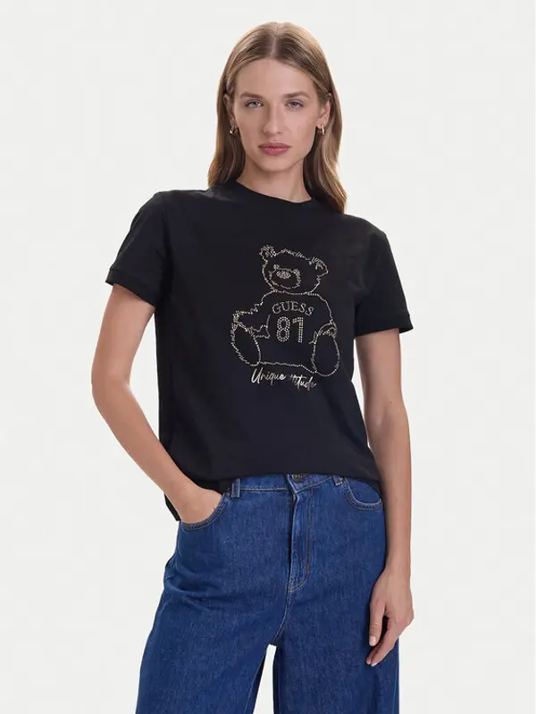 Guess Guess T-shirt V5BI16 K8FQ4 Crna Regular Fit