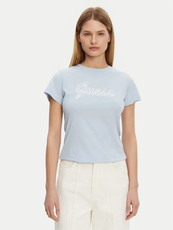 Guess Guess T-shirt V5GI02 K9RM1 Svijetloplava Slim Fit