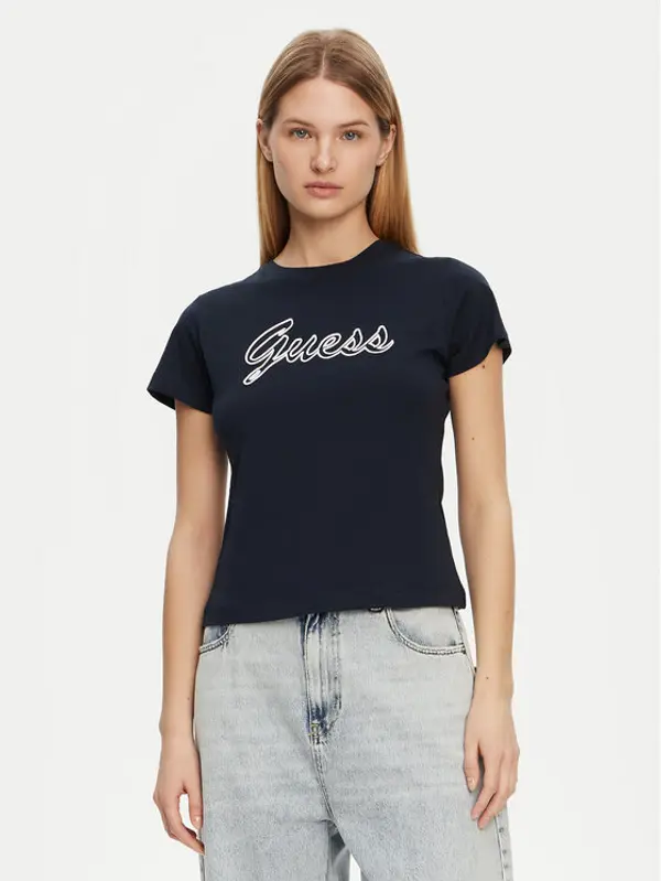 Guess Guess T-shirt V5GI02 K9RM1 Tamnoplava Slim Fit