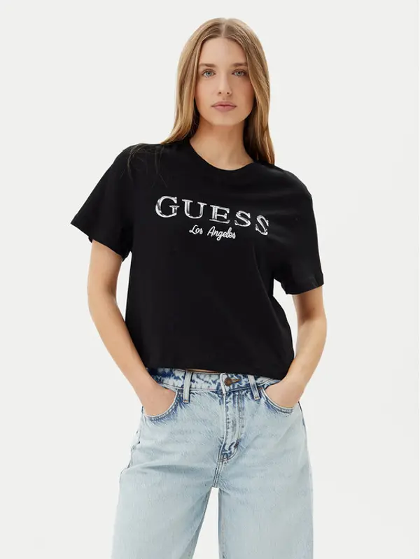 Guess Guess T-shirt V5GI09 K9RM1 Crna Regular Fit