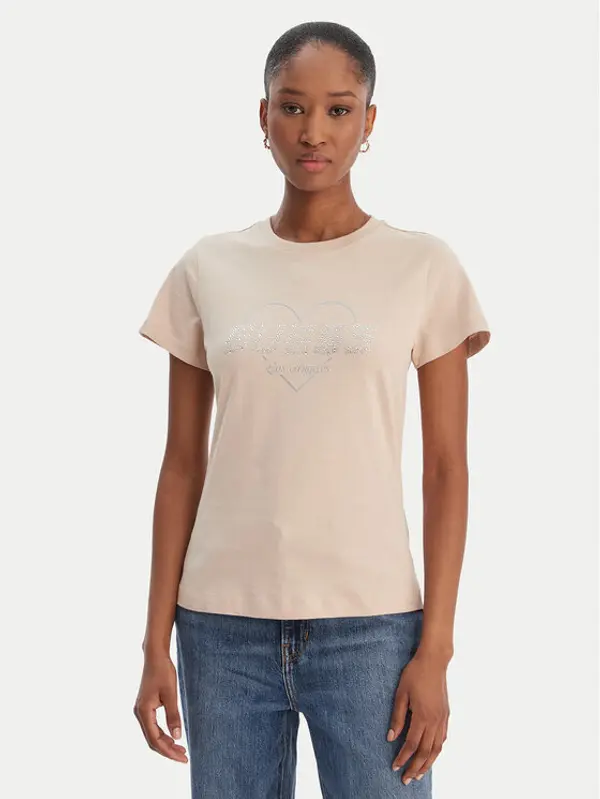 Guess Guess T-shirt V5GI10 K9RM1 Bež Regular Fit