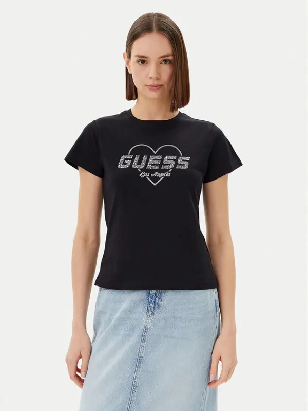 Guess Guess T-shirt V5GI10 K9RM1 Crna Regular Fit