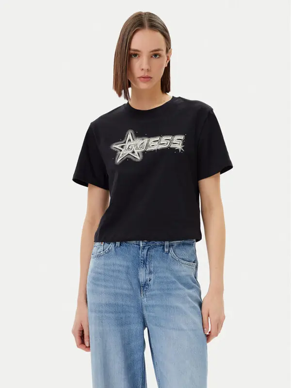Guess Guess T-shirt V5GI12 K9RM1 Crna Boxy Fit