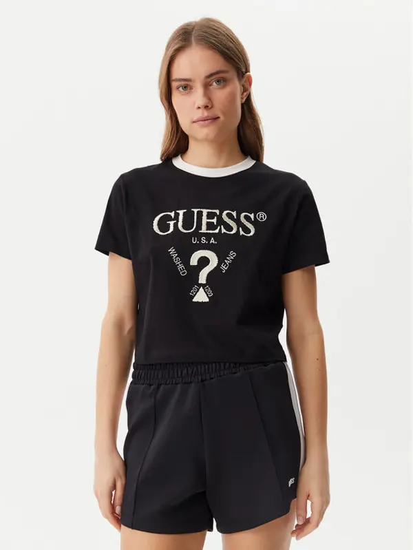 Guess Guess T-shirt V5GI18 I3Z14 Crna Regular Fit