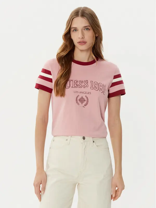 Guess Guess T-shirt V5RI00 KA260 Ružičasta Regular Fit
