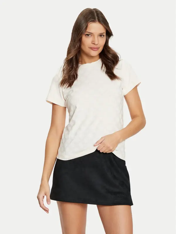 Guess Guess T-shirt V5RI02 KCLG2 Écru Regular Fit