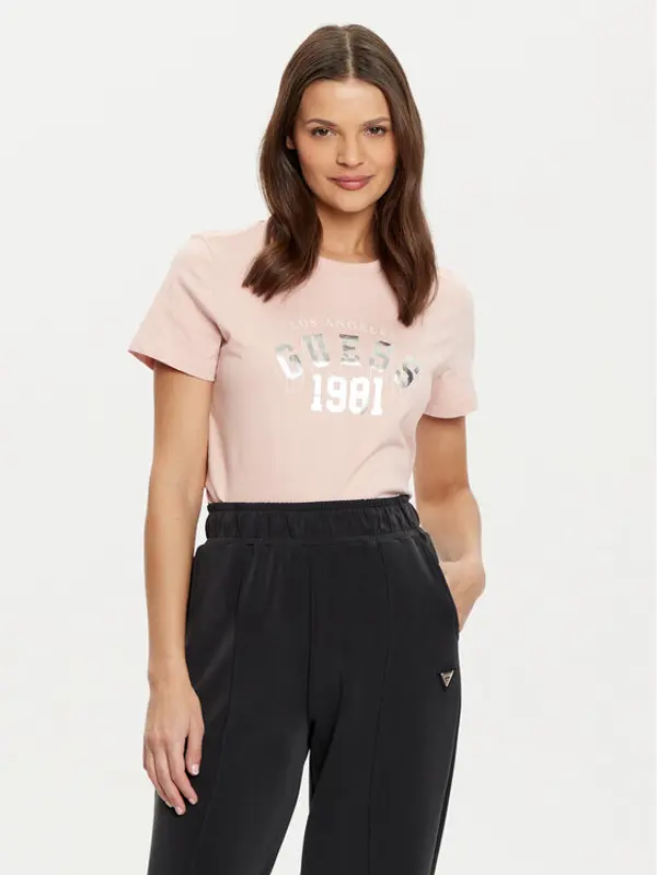Guess Guess T-shirt V5RI06 I3Z14 Ružičasta Regular Fit