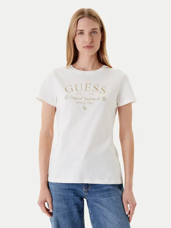 Guess Guess T-shirt V5YI03 I3Z14 Bijela Regular Fit