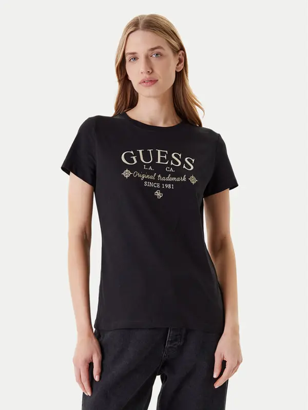 Guess Guess T-shirt V5YI03 I3Z14 Crna Regular Fit