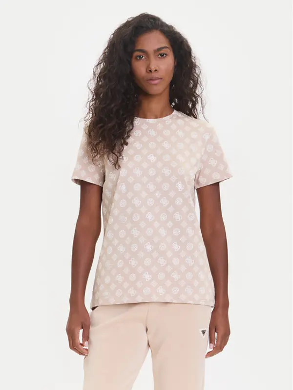 Guess Guess T-shirt V5YI04 I3Z14 Bež Regular Fit