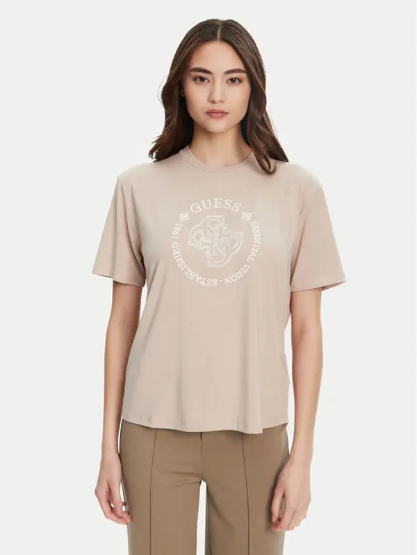 Guess Guess T-shirt V5YI05 KCOA2 Bež Regular Fit