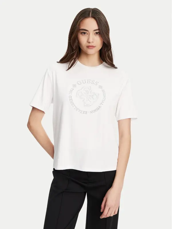 Guess Guess T-shirt V5YI05 KCOA2 Bijela Regular Fit