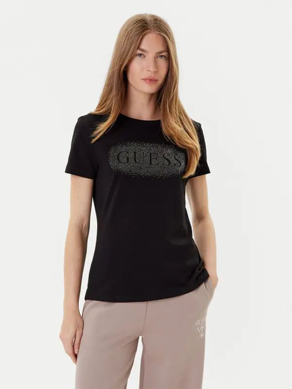 Guess Guess T-shirt V5YI08 J1314 Crna Regular Fit