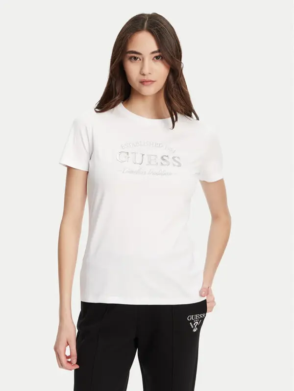 Guess Guess T-shirt V5YI12 J1314 Bijela Regular Fit