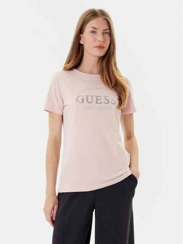 Guess Guess T-shirt V5YI12 J1314 Ružičasta Regular Fit