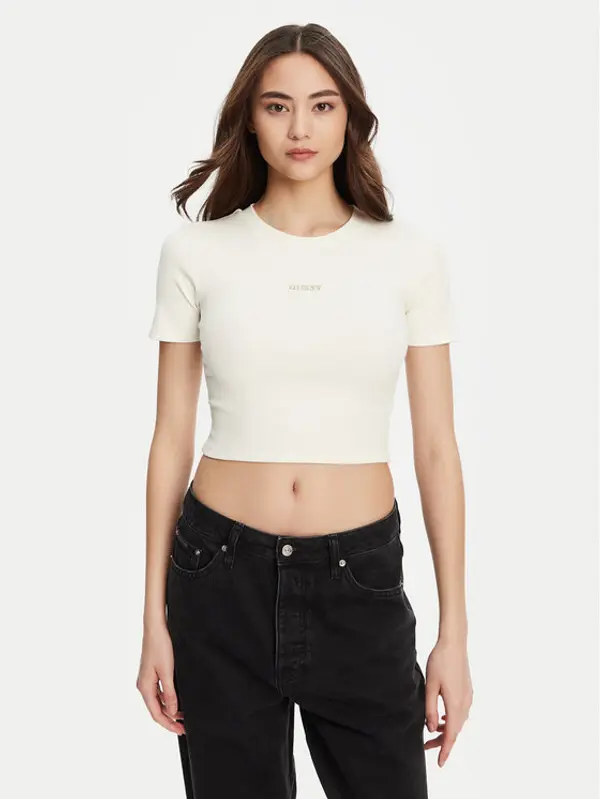 Guess Guess T-shirt V5YP08 K8RT2 Bijela Slim Fit