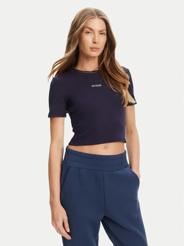 Guess Guess T-shirt V5YP08 K8RT2 Tamnoplava Slim Fit