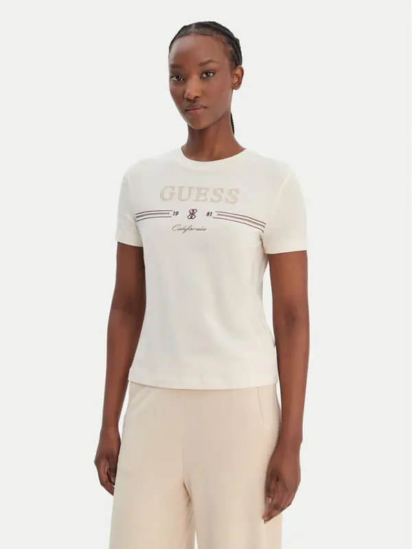 Guess Guess T-shirt V6GI06 K2967 Écru Regular Fit