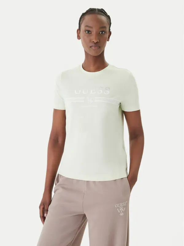 Guess Guess T-shirt V6GI07 K2968 Zelena Regular Fit