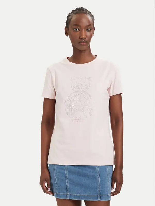 Guess Guess T-shirt V6GI12 K3325 Ružičasta Regular Fit