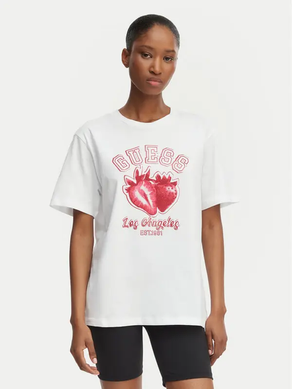 Guess Guess T-shirt V6GI14 K2981 Bijela Relaxed Fit