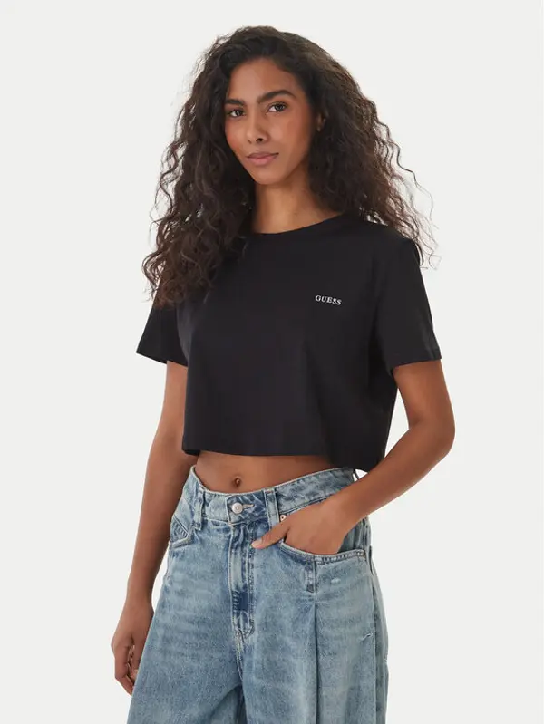 Guess Guess T-shirt V6GI17 K2984 Crna Regular Fit